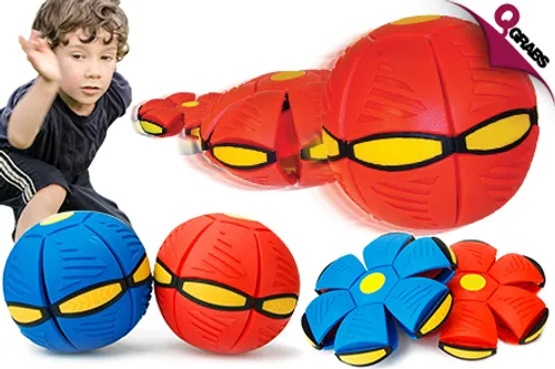 From QR35, Take to the Parks for New Fun with Unique Transforming Frisbee Disc-Ball Toys - Choose Blue OR Red! (Up to QR178 Value)